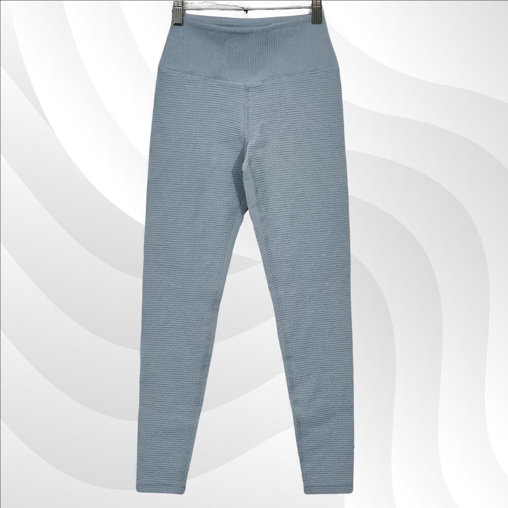 2/$30 Glyder Ice Blue Ribbed Metallic Leggings Size XS NWOT